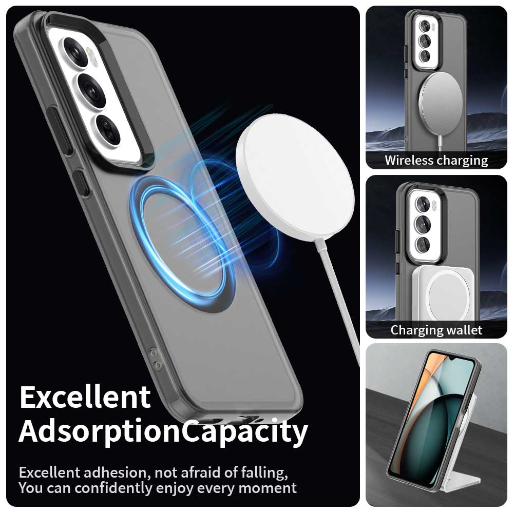 Magnetické pre Magsafe Bezdrôtové nabíjanie Puzdrá Pre OPPO Reno 12 Pro Reno12 Reno12Pro 5G Nárazuvzdorný Cukríková Farba Nárazníkové Kryt