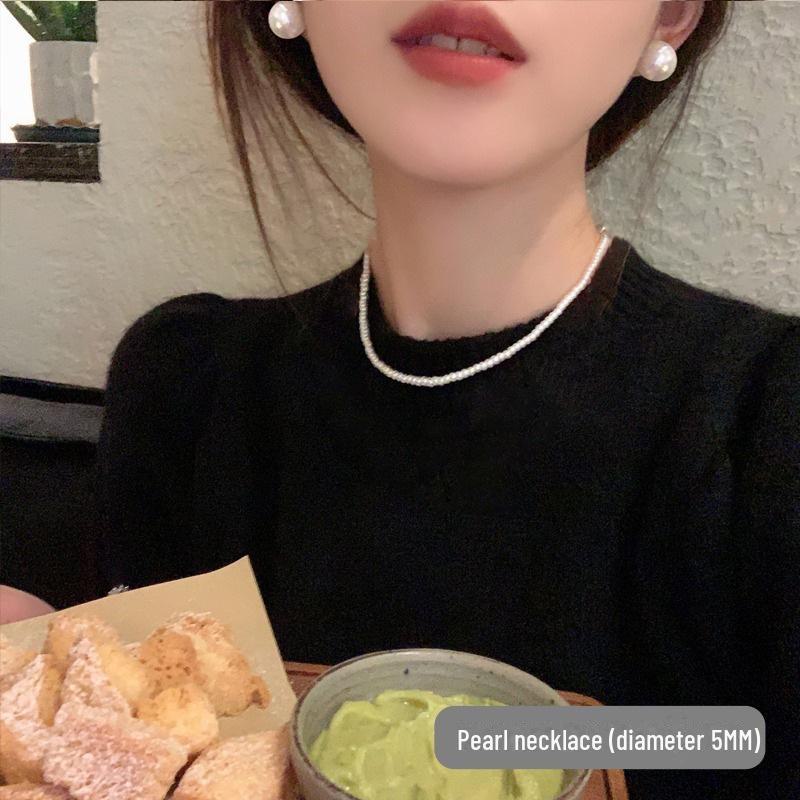 

Роскошное корейское ожерелье из жемчуга Bucklo для женщин: Подвеска All-Match Love на ключицу