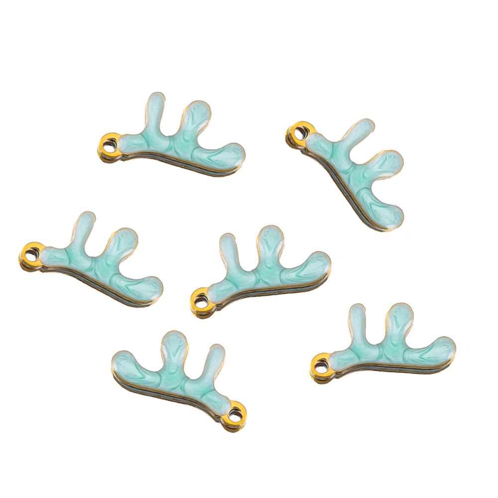 10pcs New Stainless Steel Colorful Marine Coral Starfish Fish Seaweed Charm Necklace Earring Pendant Base for DIY Jewelry Making
