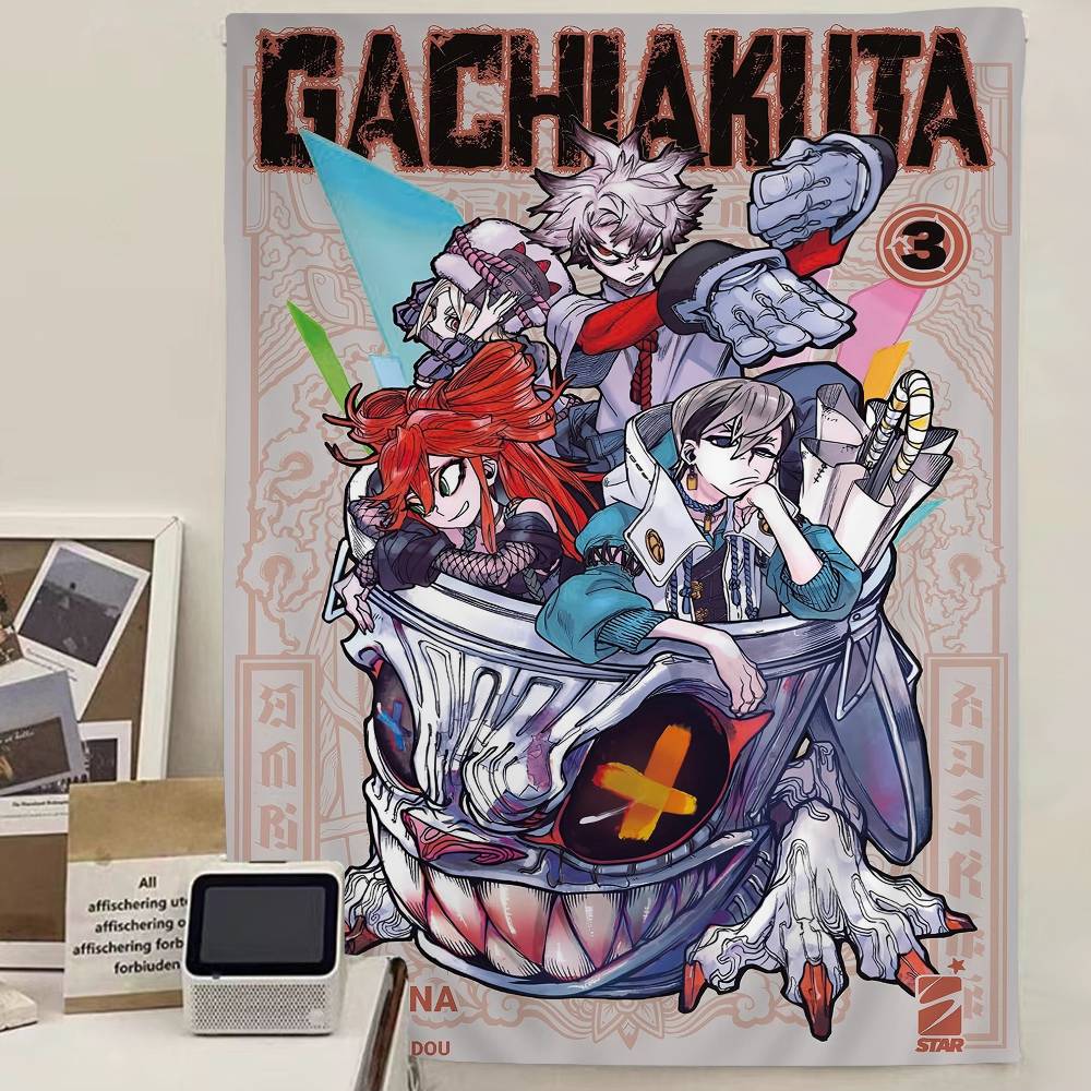 Anime di Combattimento Soprannaturale Giapponese G-Gachiakuta Appeso Arazzo Boemo Appeso Tarot Tappeti da Parete Hippie Stanza Studenti Arazzo Giapponese