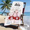 Custom Name Personalized Miffy Print Beach Towel, for Trip Camping Beach Party Home Decor, Birthday Gift for Family & Friends