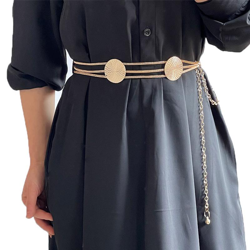 European and American Fashion Metal Waist Chain, Women's Decorative Dress Versatile Chain, Wide Belt with Skirt Sweater Spice Girl Accessories