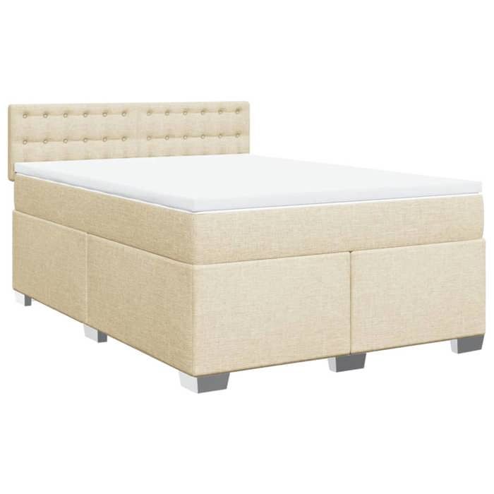 Maison Exclusive - Sommier à lattes de lit avec matelas Crème 140x200 cm Tissu