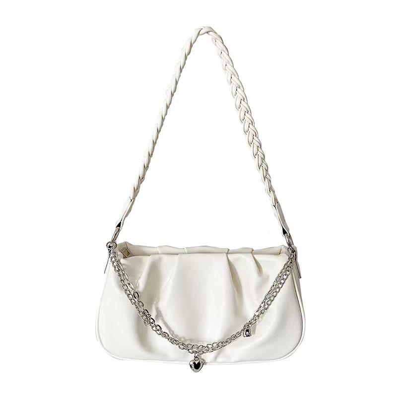 Cloud Underarm Bag Pleated Soft Leather Shoulder Bag Summer Small Fresh Women's Messenger Chain Woven Handbag Versatile