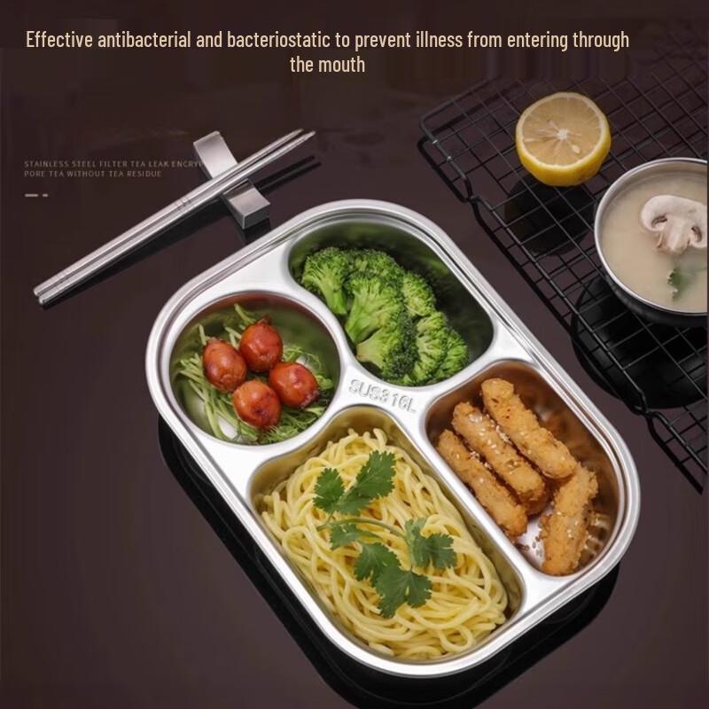 Children's 316 Stainless Steel 4-Compartment Dinner Plate Set