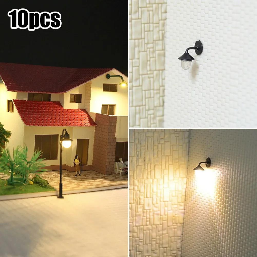 

10 Pieces Of LED Wall Lights 1-lamp Suitable For Model Railway H0 Train Railroad Decoration Building Landscape China Mainland