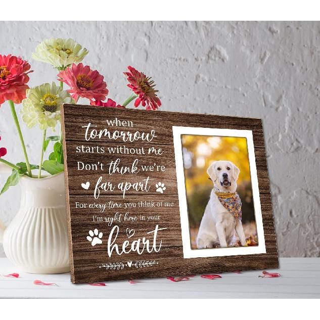 Pet Memorial Picture Frame, Pet Dog Memorial Picture Frame, Pet Cat Photo Frame, Photo Frame Gift for Dog Owners Sympathy for Loss of Pets Photo