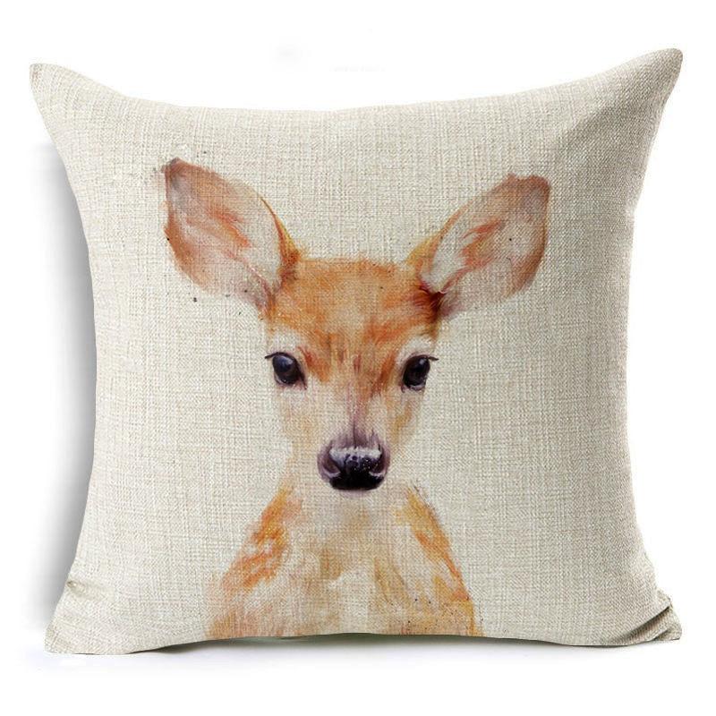 New Cute Little Animal Linen Pillowcase Home Sofa Pillowcase