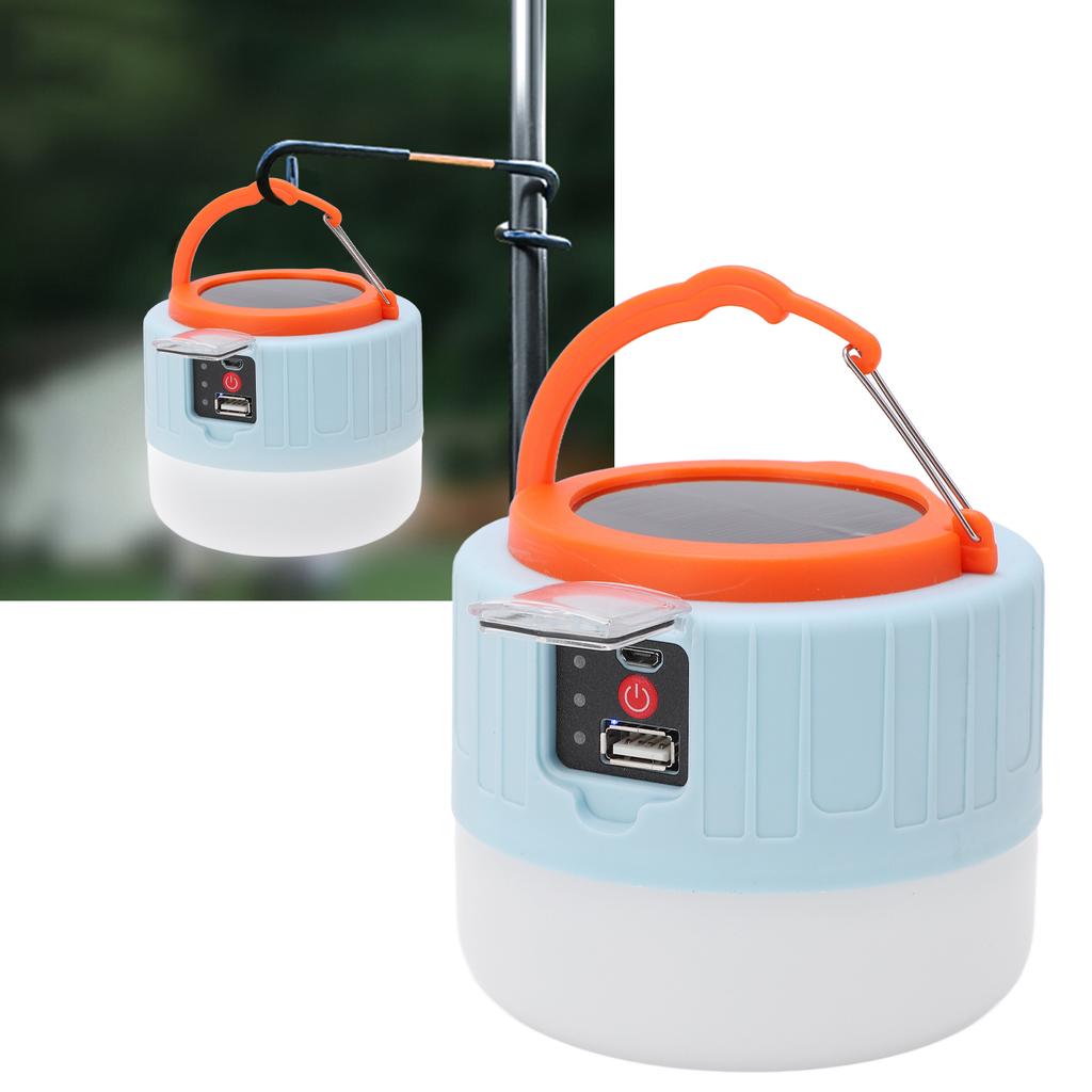 LED Camping Lantern Multifunction Solar Powered Outdoor Tent Lamp for Camping Night Market Stall Emergency
