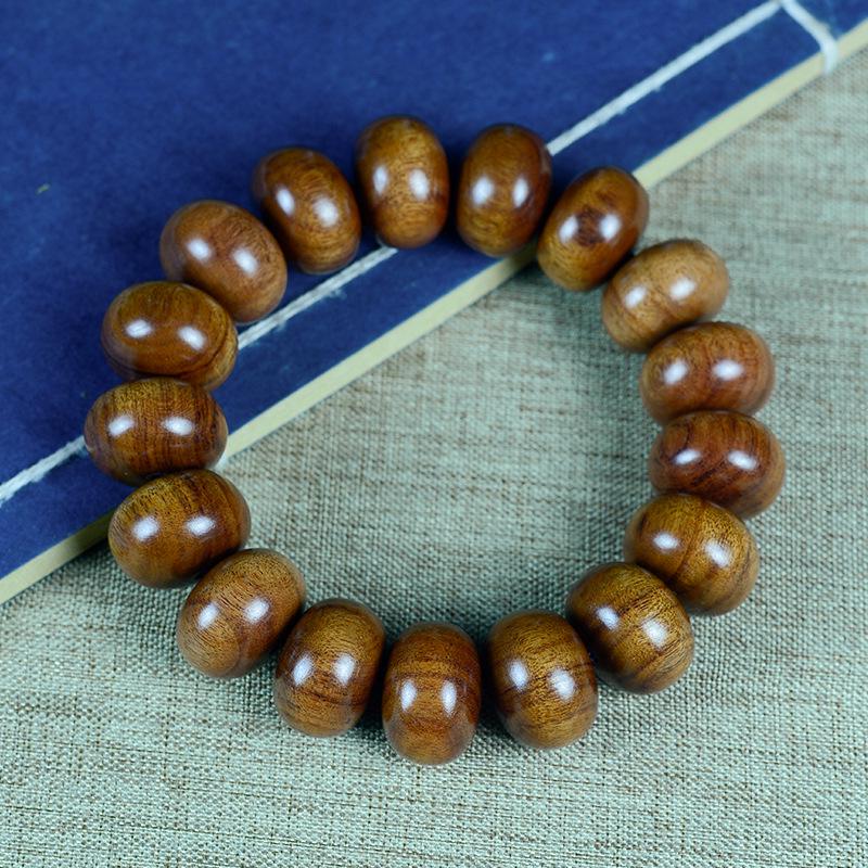 Bracelet Abaque Bois de Santal Rouge, Vert et Violet avec Perles de Jujube et Espaceurs Articulés en Bambou - Design Unisexe