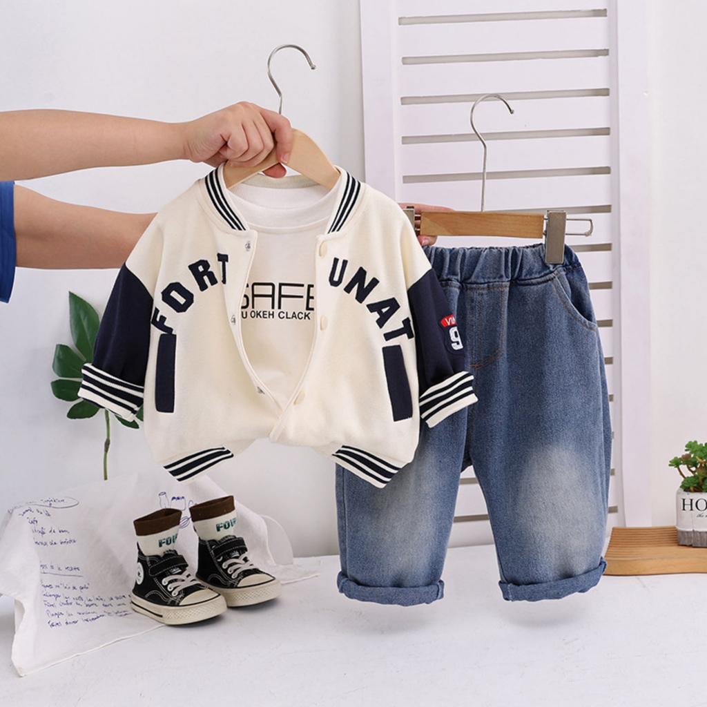 Detská ležérna súprava s dlhým rukávom, pohodlné outfity na každodenné nosenie