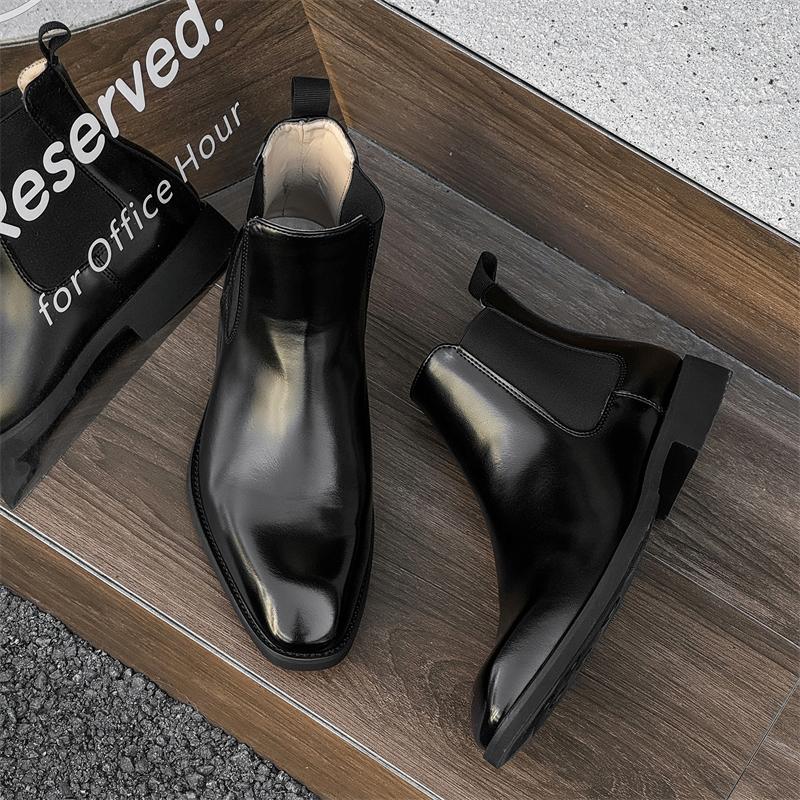 Fashion Leather Chelsea Ankle Boots Casual Shoes for Men Fashion Dress Tenis De Hombre Moccasins Tenis Caballero Designer Sneakers