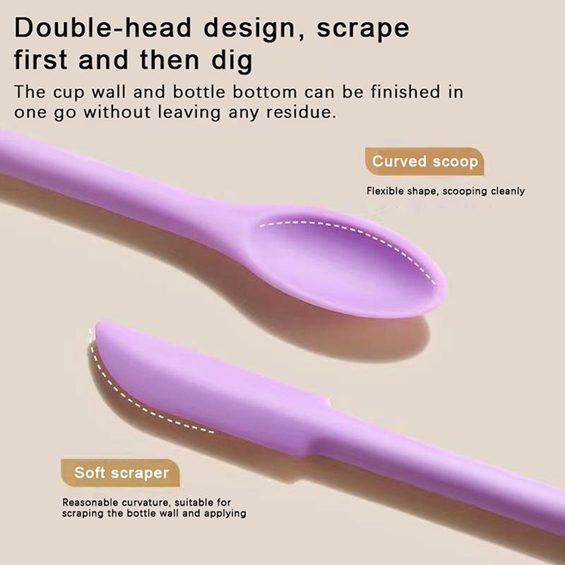 Set 2 in 1 Raschietto Cucchiaio in Silicone Fondotinta Liquido Cosmetico Crema Viso Cucchiaio Raschiatura Viso Mini Doppia Testa Strumenti per la Cura della Pelle