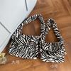 New Bag Winter Retro Large Capacity Canvas Bag Side Backpack for Women Zebra Pattern Plush Shoulder Crossbody Bag