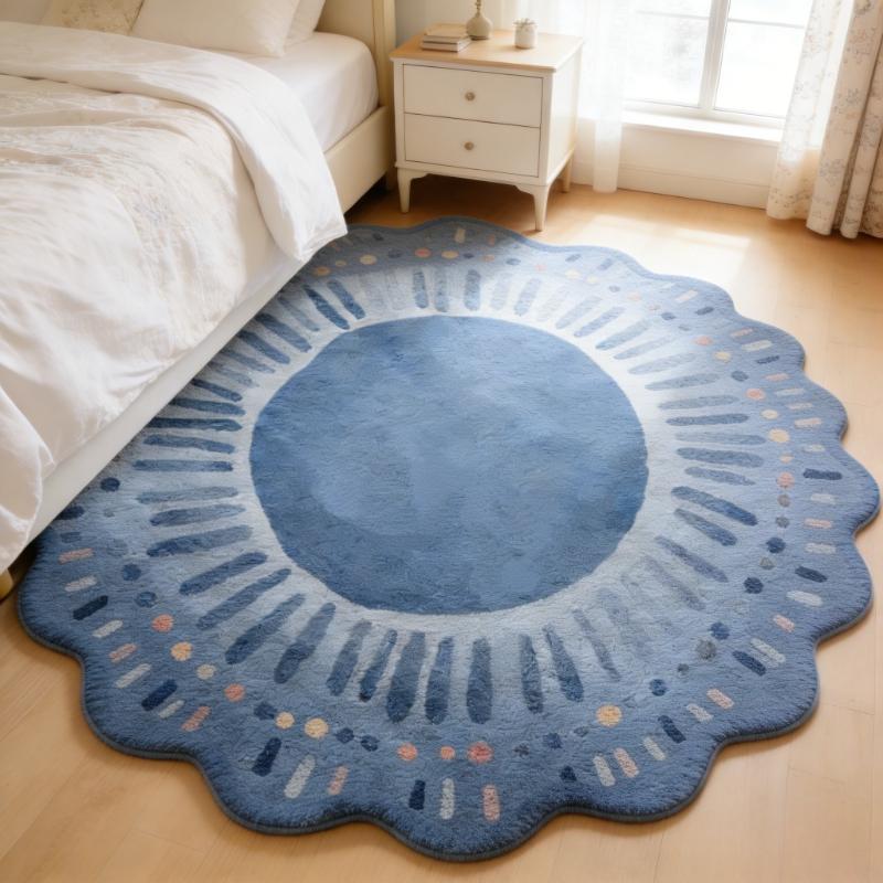 Dopamin-Farben Teppiche für Wohnzimmer Flauschig Weich Schlafzimmer Dekor Teppich Unregelmäßige Form Nachttischteppich Zuhause Verdickt Plüsch Bodenmatte