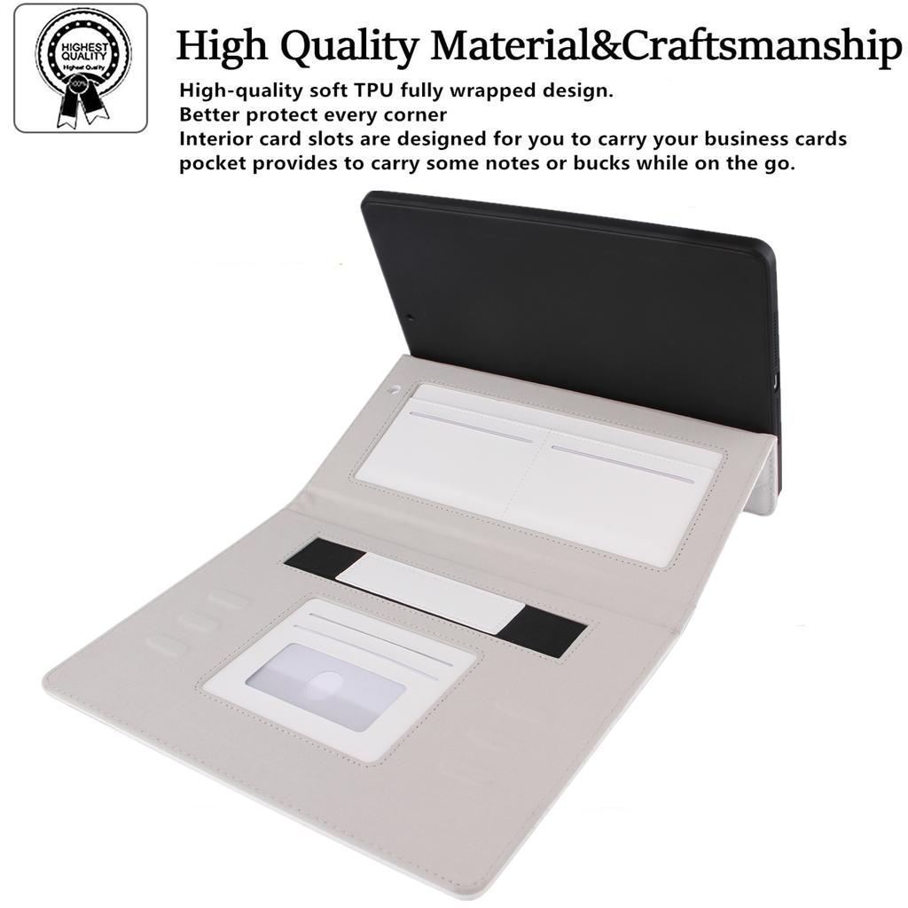 For iPad Pro 11 (2025)/11 (2024) Case Grids Leather Tablet Cover Auto Wake/Sleep Card Holder