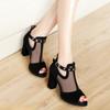 Retro Beauty Style High Heel Sandals 2026 New Breathable Mesh Back Zipper Women's Fish Mouth Cool Shoes Luxury Zapatos Mujer