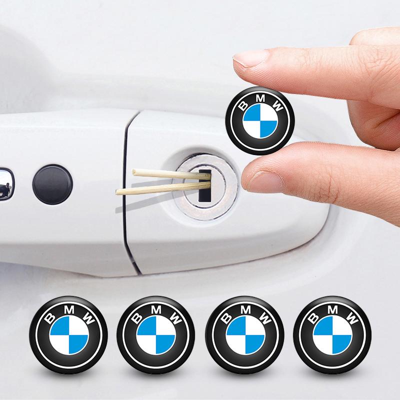 4pcs For BMW X1 X2 X3 X5 X4 X6 X7 G30 G20 G32 G11 G12 F40 F30 F20 F10 F34 Car Door Lock Keyhole Stickers Anti-blocking Decals
