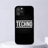 Techno Music Fashion Black For iPhone Samsung Galaxy Redmi Note S 17 16 15 14 13 20 24 25 54 Pro Max Ultra Fe Air Cover Poco