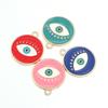 5pcs/lot Round Enamel Charms Single Face Eyes Pendants DIY Gift Accessories Necklace Bracelet Earrings Alloy Pendants Wholesale
