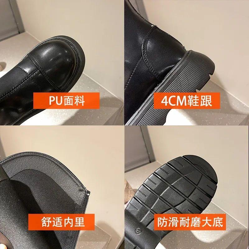 Long boots Spring and Autumn thick-legged French thick-soled small men with inner height but knee-high white medium-tube knight boots for children