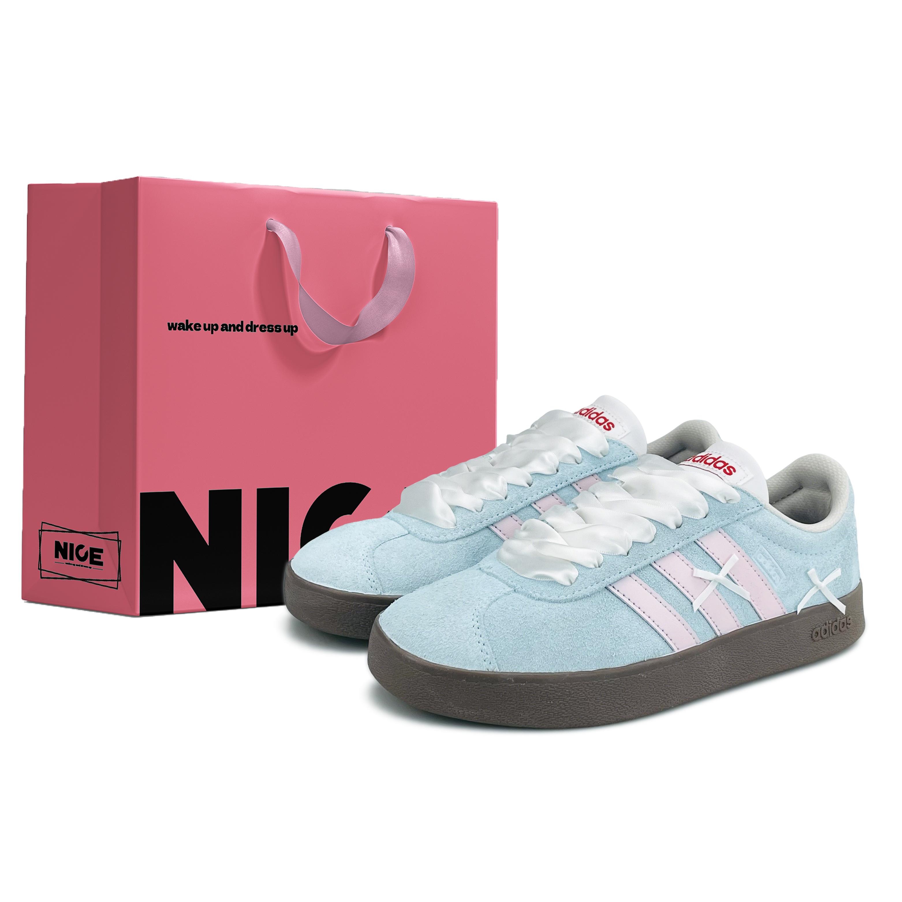 

Adidas VL COURT 2.0 Abrasion Resistant Abrasion Resistant Low top Skateboard Shoes Unisex Blue Pink JS3003(Team1324-LD) 38