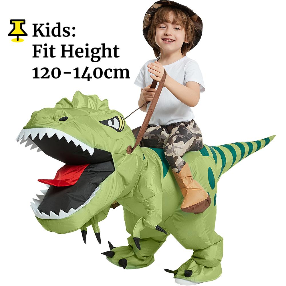 Inflatable Dinosaur Ride On Costume T-Rex Fancy Dress Blow Up Halloween Cosplay Party Outfit Funny Animal Themed Dress-Up