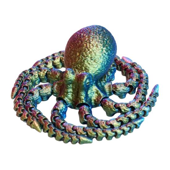 

3D-печатная фигурка осьминога Ктулху, подвижные суставы, фигурка осьминога, шарнирная модель морского животного, игрушка-фиджет, украшение для рабочего стола, орнамент