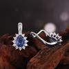 Simple design 925 sterling silver earrings 3.52ct natural kyanite pear 6*8mm gesmtones fine jewelry for women Banquet Party wear