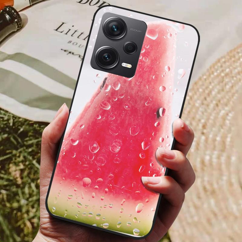 For Redmi Note 12 Pro 5G Case Note12 Covers Soft TPU Black Silicone Cover for Xiaomi Redmi Note 12 Pro+ 5G Plus Cartoon Painted