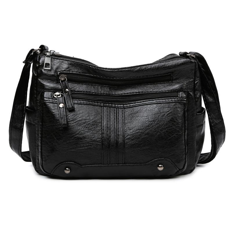 New fashionable versatile women's bag medium mother bag large capacity shoulder messenger bag soft leather backpack women