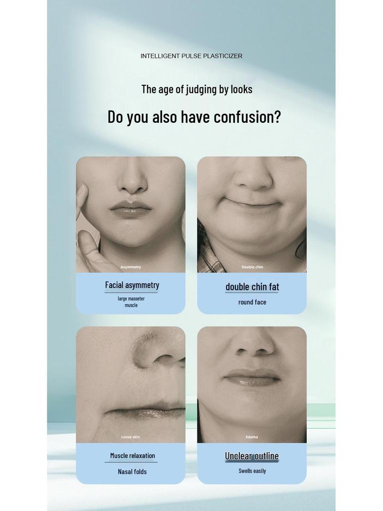 EMS Slimming V-Face Massager: Facial Lifting & Firming Device to Improve Masseter Muscles & Nasolabial Folds.
