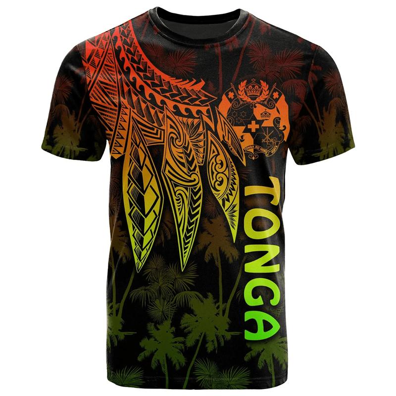Polynesia Style Tonga Emblem 3D Printing T Shirt For Men Women Tonga National Day Casual Fashion T-shirts Male Clothing Tees Top