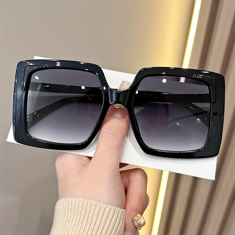 

1 Pair of Women’s Stylish Square Fashion Glasses with Leopard Print GlassesFrame Gradient AC Lenses - Metal Hinges