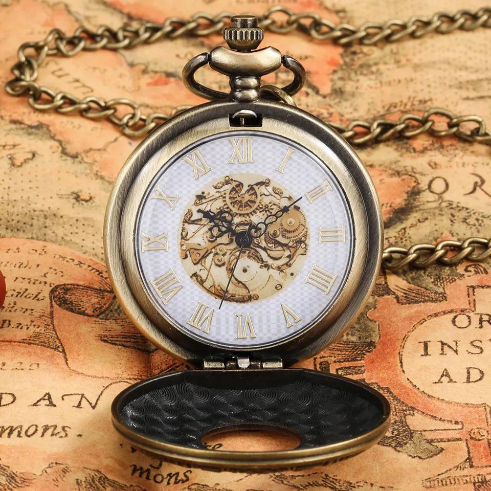 Libang Quartz Movement Pocket Watch Half Hunter Pendant Eye Cthulhu Antique Male Female Students' Lovecraft Mythological Symbol