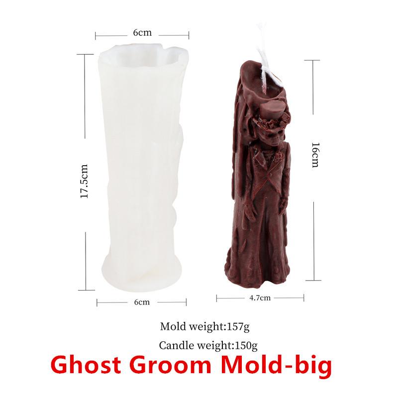 Ghost Bride Candle Mold Food Grade Silicone Craft Easter Horror Groom Skull Wax Plaster Model Resin Making Tools Halloween Decor