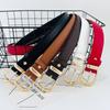 Pu Modern Womens Leather Belt With Gold Metal Pin For Office Daily Casual