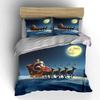 Santa Sleigh with Reindeer Scene Bedding Duvet Cover Set Duvet Cover Pillowcases  (1*Duvet Cover 2*Pillowcases, Without Duvet Insert)