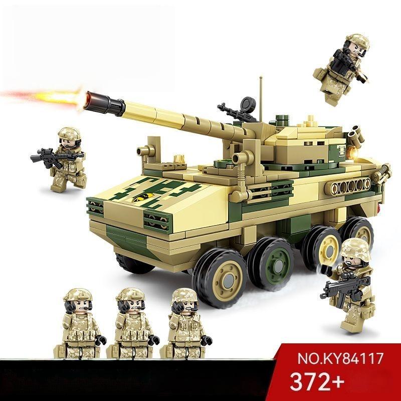 Military Cannon Assault Armored Vehicle Battle Tank Car Truck Army Weapon Building Blocks Sets Model Boys Toys for Kids Gift
