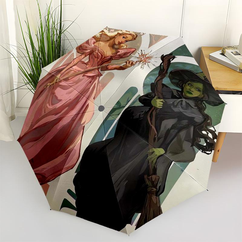 

Wicked Themed Automatic Opening and Closing Umbrella, Compact Travel Umbrella, Lightweight and Portable, Suitable for Beach Commuting Busine