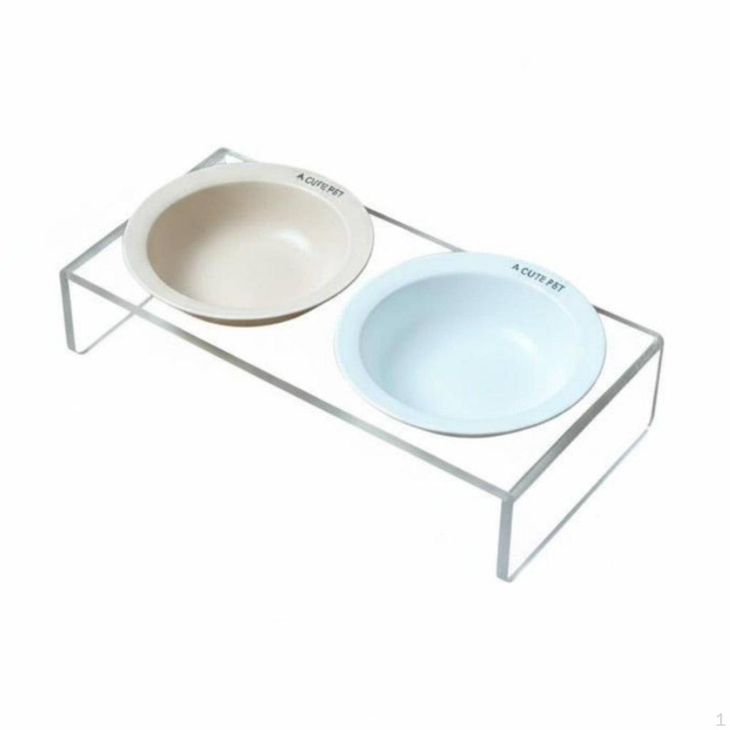 Ceramic Pet Bowl with Simple to Clean Elevated Cat Minimalist Design Acrylic