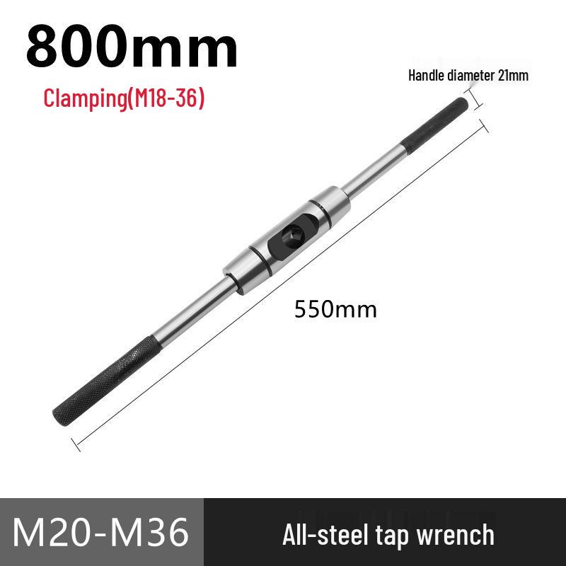 Adjustable Ratchet Tap Wrench with Extension Rod, All-Steel Manual Tapping Tool