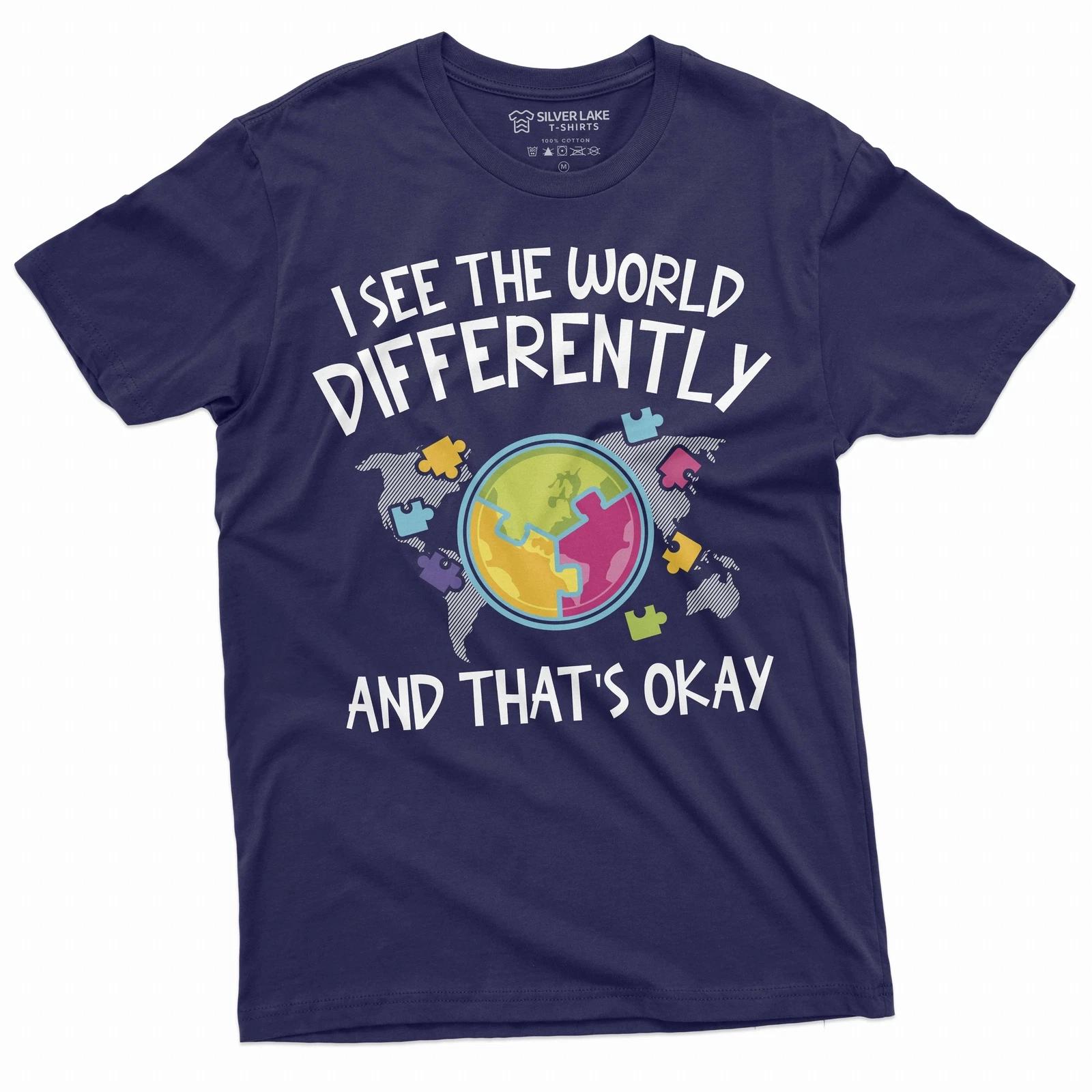 Autism T-shirt Autism Awareness day Seeing the world differently Tee Shirt XL