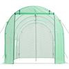 Walk-in Tunnel Greenhouse, 4.48x1.97x1.97 M Hoop House Greenhouse Tunnel with Watering System, Plant Hot House with Steel Frame, PE Cover, Roll-Up