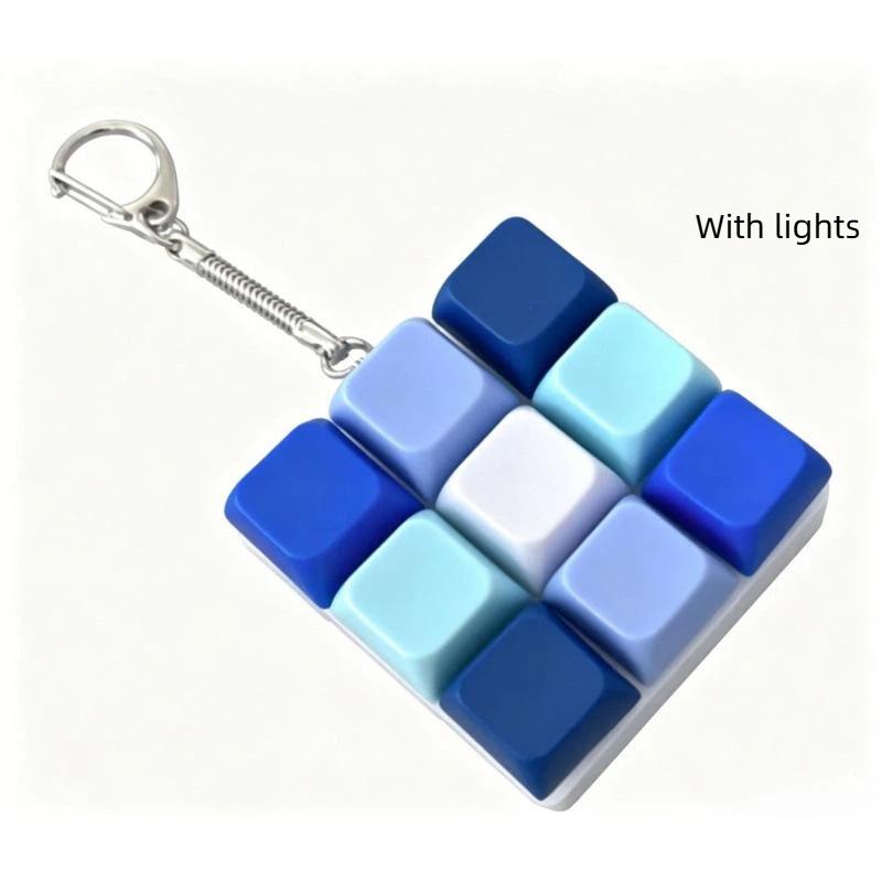 Cute Pastel Keyboard Fidget Toy Keychain With Clickable Buttons For Daily Stress Relief