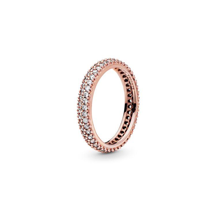 Pandora Shining Glamorous Ring Charming Fashionable Personality Ring Women rings Rose-Gold 180909CZ 48