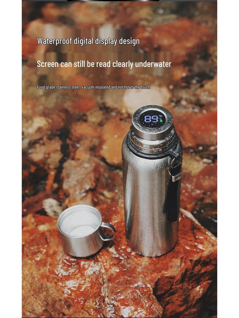 316 Stainless Steel Men's Large Capacity Insulated Outdoor Travel Mug with Tea & Water Separation, Custom Logo