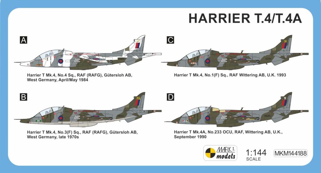 Mark I Harrier Plastikmodellbausatz MKM144188 1/144 T.4/T.4A (Flugzeug)