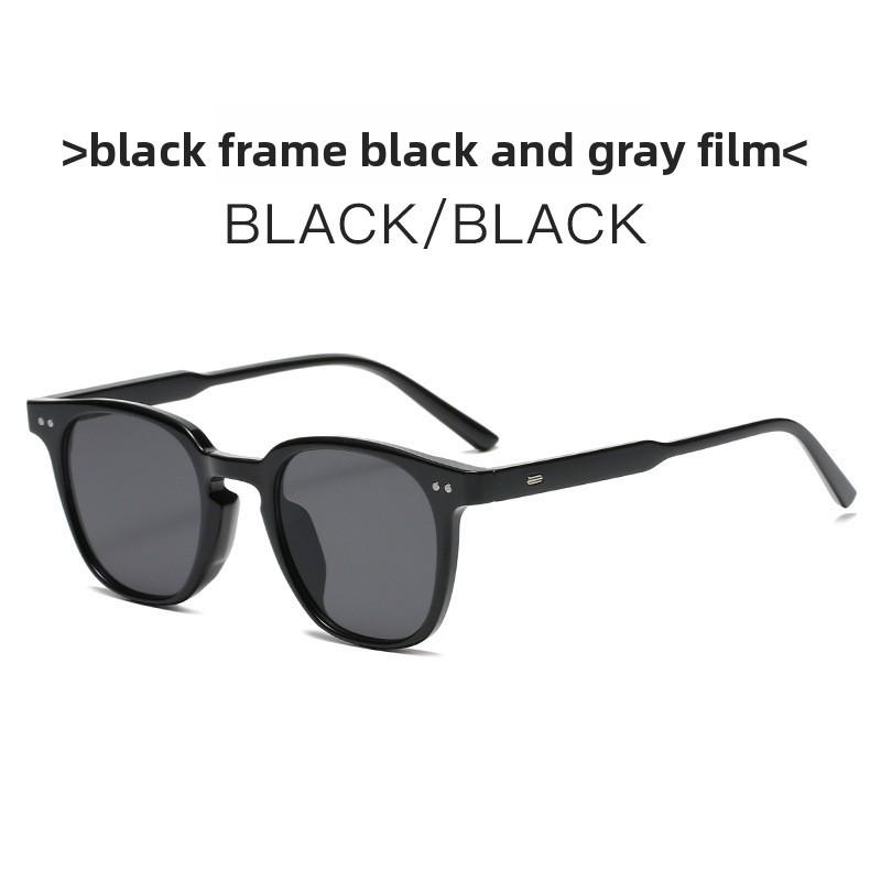 Gm Retro Square Sunglasses With Uv400 Protection For Fashion Street Style And Outdoor Activities Black Gray