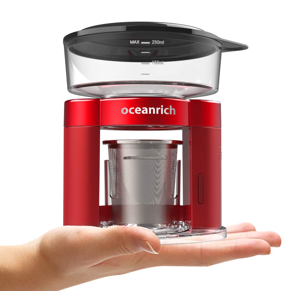 oceanrich Plus Automatic Drip Coffee Stainless Steel Drip Coffee Rose Gold Maker, 250ml, Filter, Bag, 2-Way Maker,